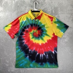Grateful Dead x Section 119 Shirt men's Large Polo Tie Dye Print Trippy Dancing